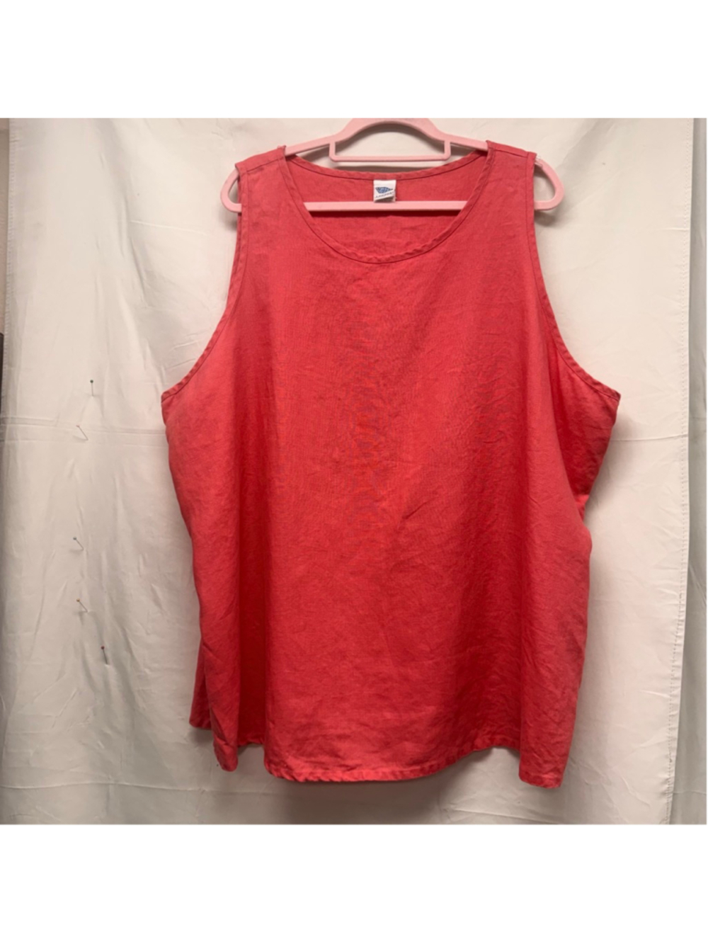 Women's Junonia Coral Linen Tank Top Plus Size 3X
